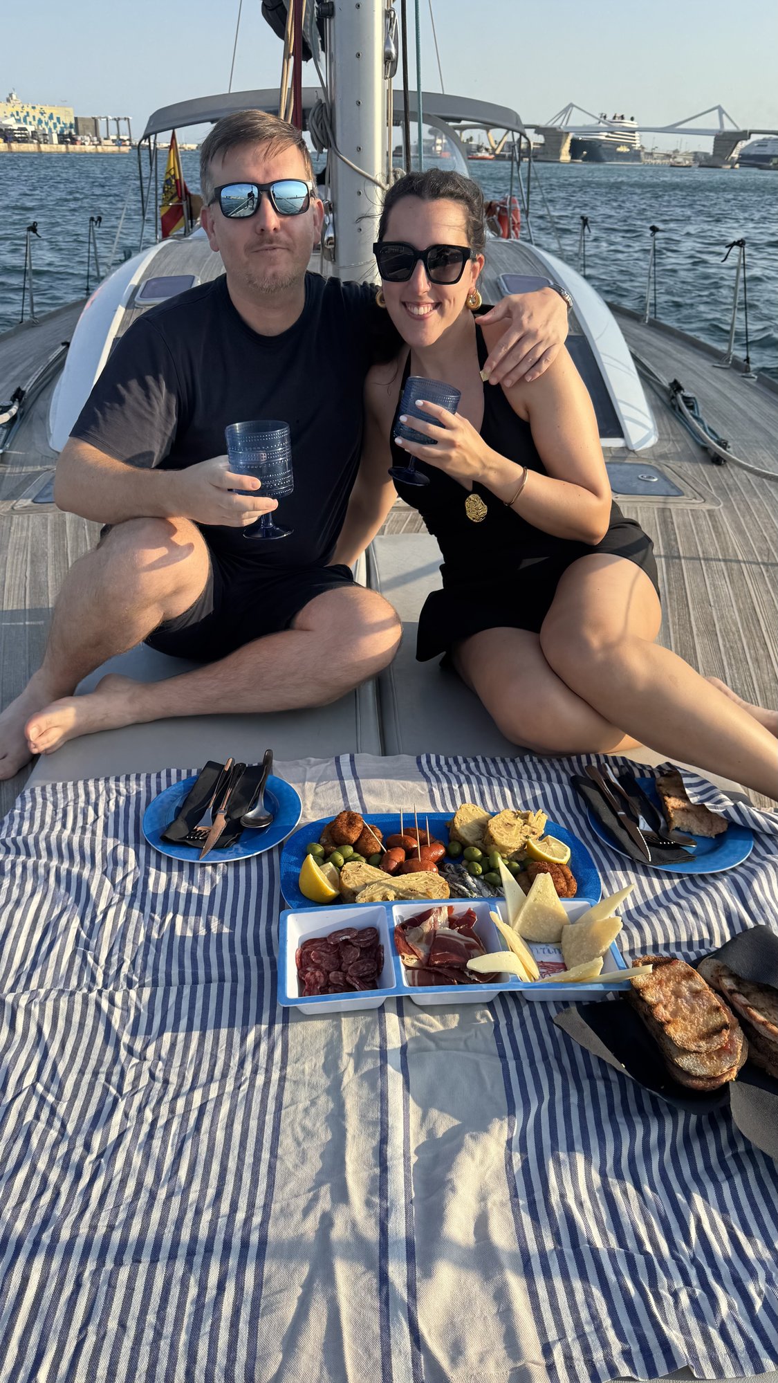 Beautiful sailing trip at sunset