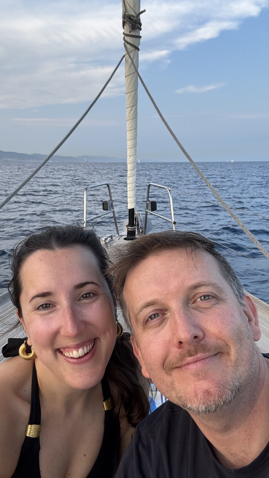 Beautiful sailing trip at sunset